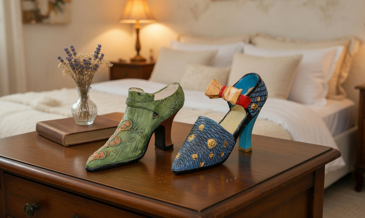 Collection of Miniature Shoe & Boot Ornaments – Vintage Decorative Pieces