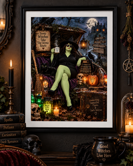Some Witches Take the Scenic Route – Funny Witch Wall Art – Digital Download