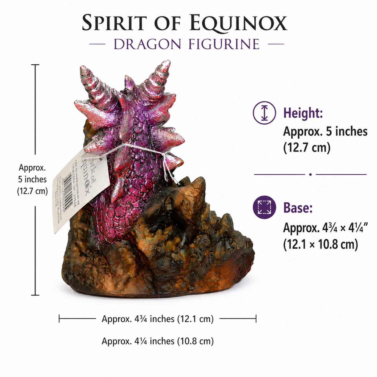 Spirit of Equinox LED Purple & Silver Dragon Backflow Incense Burner