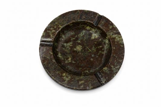 Polished Brown Rock Ashtray Natural Stone Decorative Smoking Tray