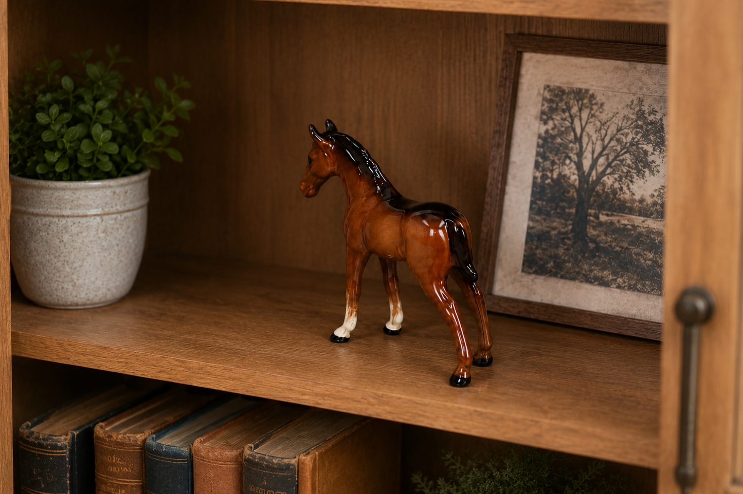 Vintage Beswick Horse Figurines JBH 30 Standing Foal & Beswick 915 Seated Foal – England