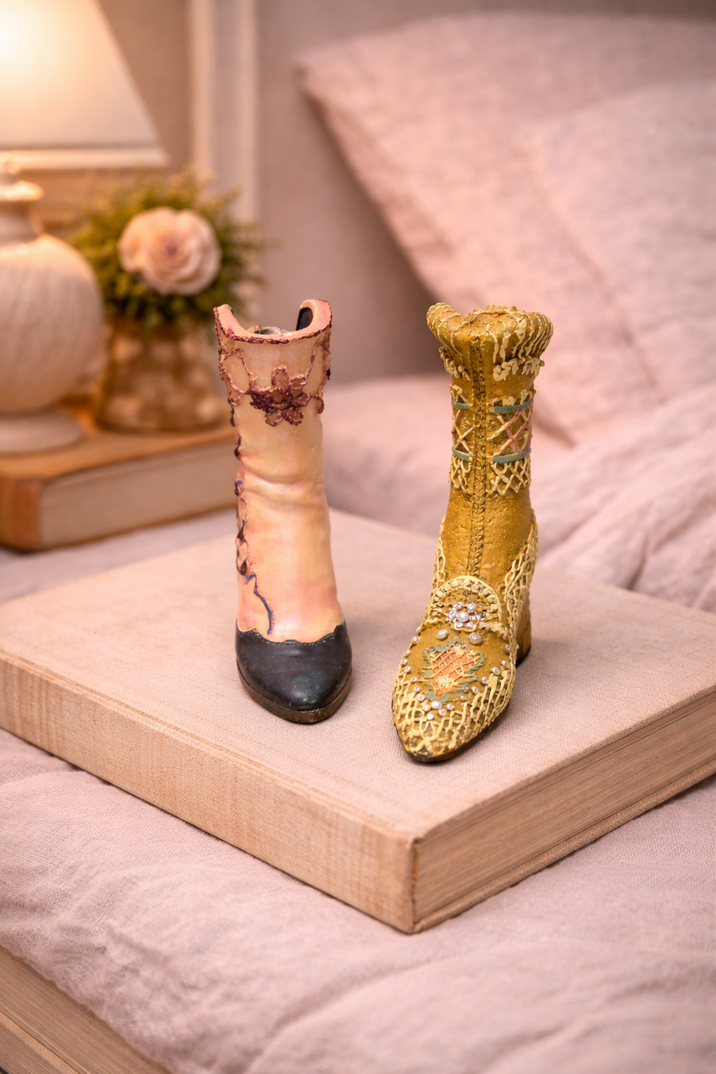 Collection of Miniature Shoe & Boot Ornaments – Vintage Decorative Pieces