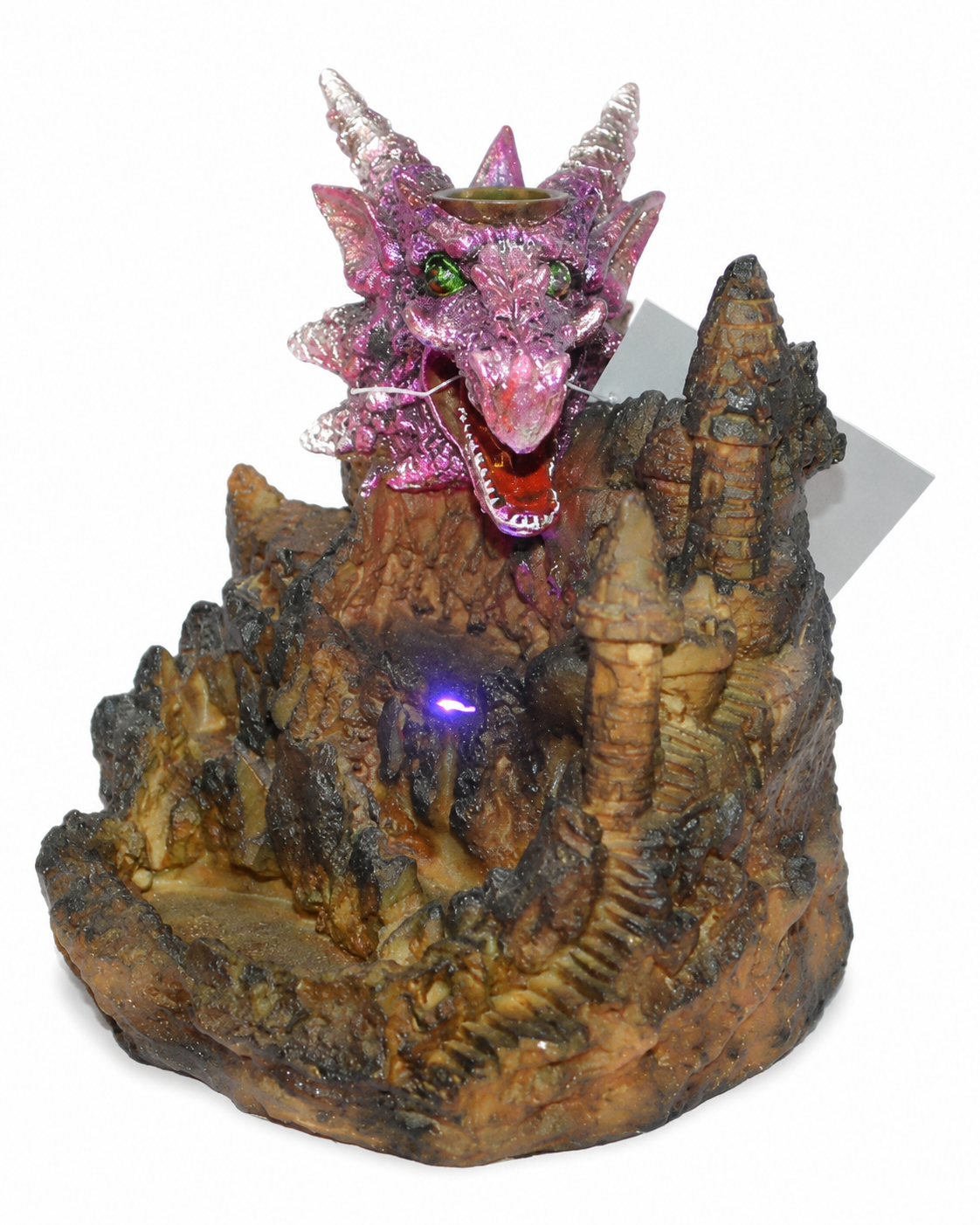 Spirit of Equinox LED Purple & Silver Dragon Backflow Incense Burner
