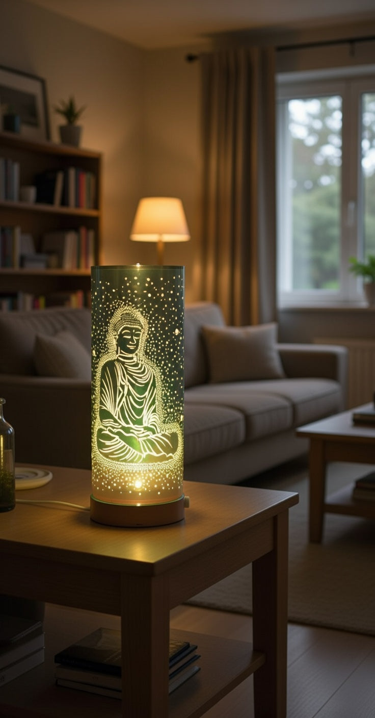 Colour Changing LED Aroma Lamp Buddha Design Wax Melt Oil Burner