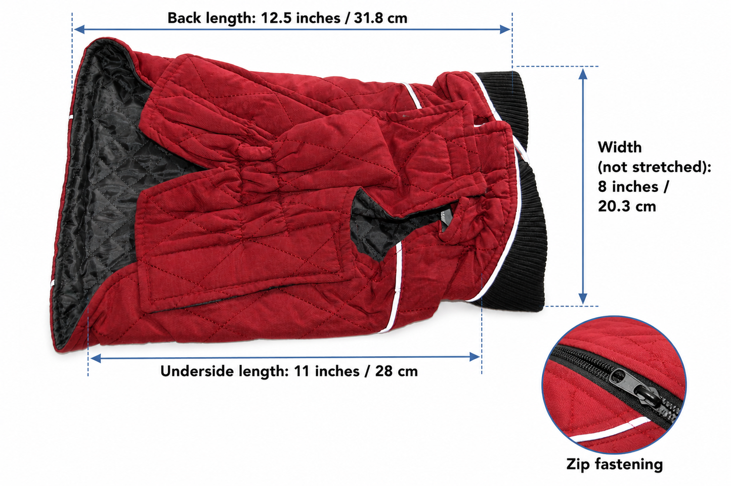 Morezi Red Winter Dog Coat Water Resistant Reflective Small