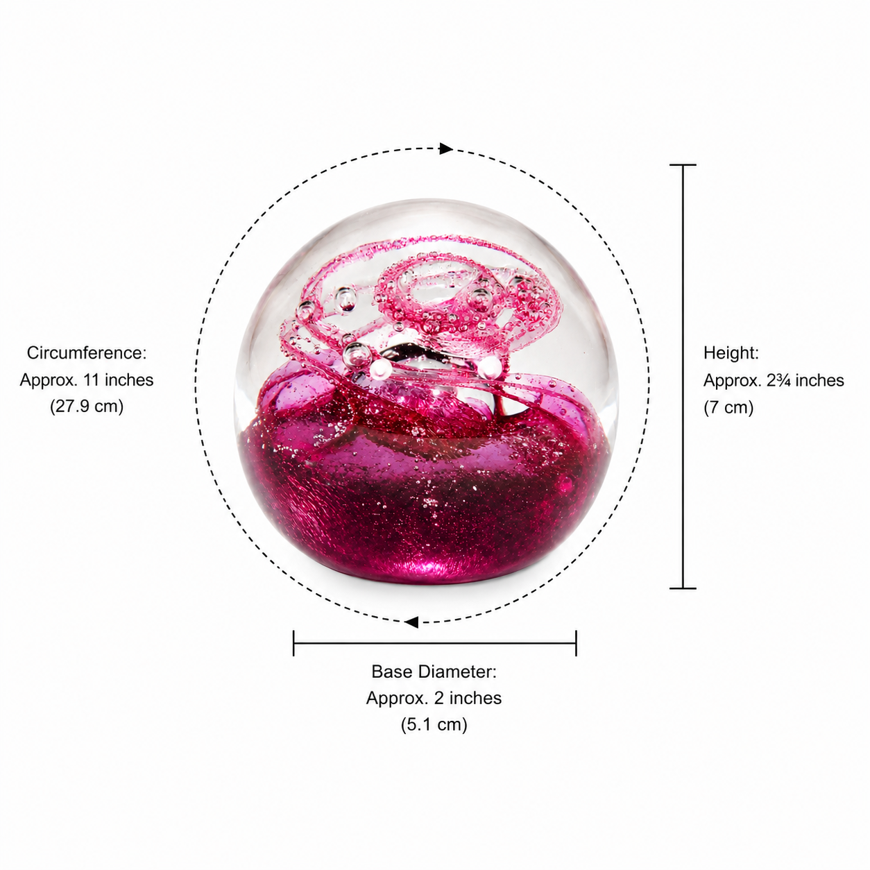 Caithness Red Spiral Bubble Paperweight – Glass Collectible