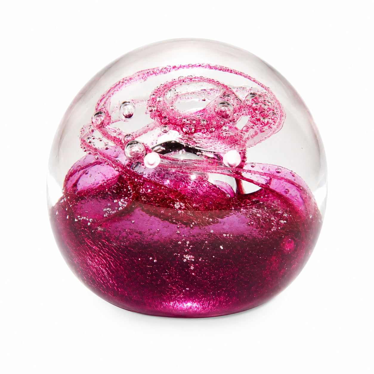 Caithness Red Spiral Bubble Paperweight – Glass Collectible