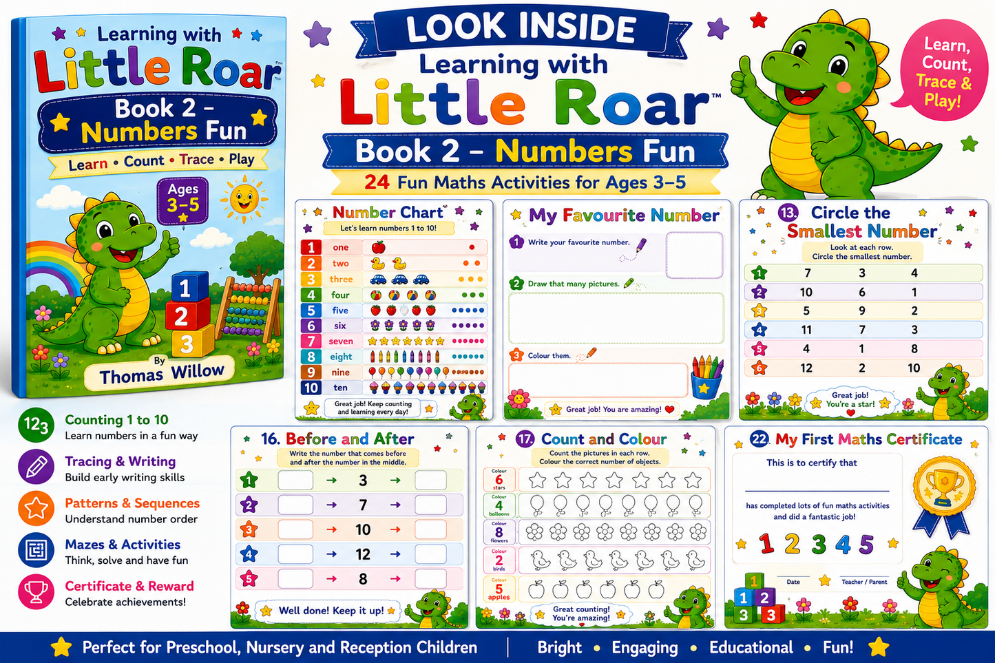 Learning with Little Roar™ Book 2: Numbers Fun (Digital PDF)