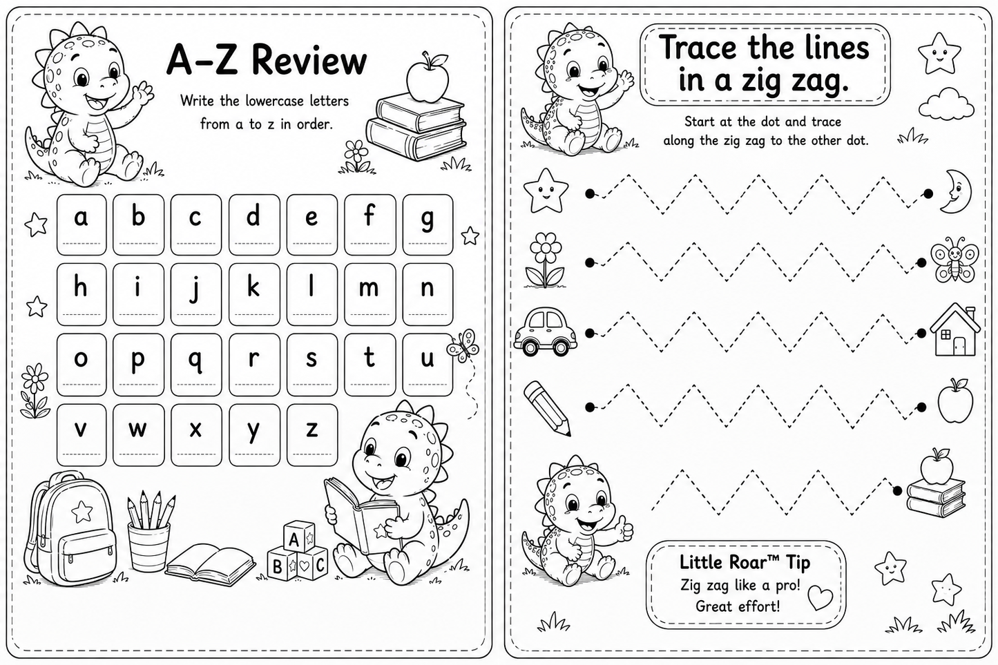 Little Roar™ My First Alphabet Workbook – Book 2: Lowercase Letters (a–z) | Printable PDF