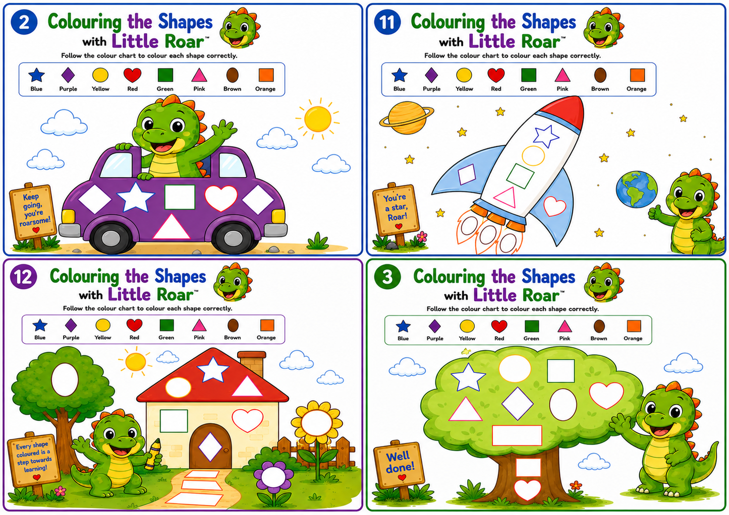 Learning with Little Roar™ Colouring the Shapes