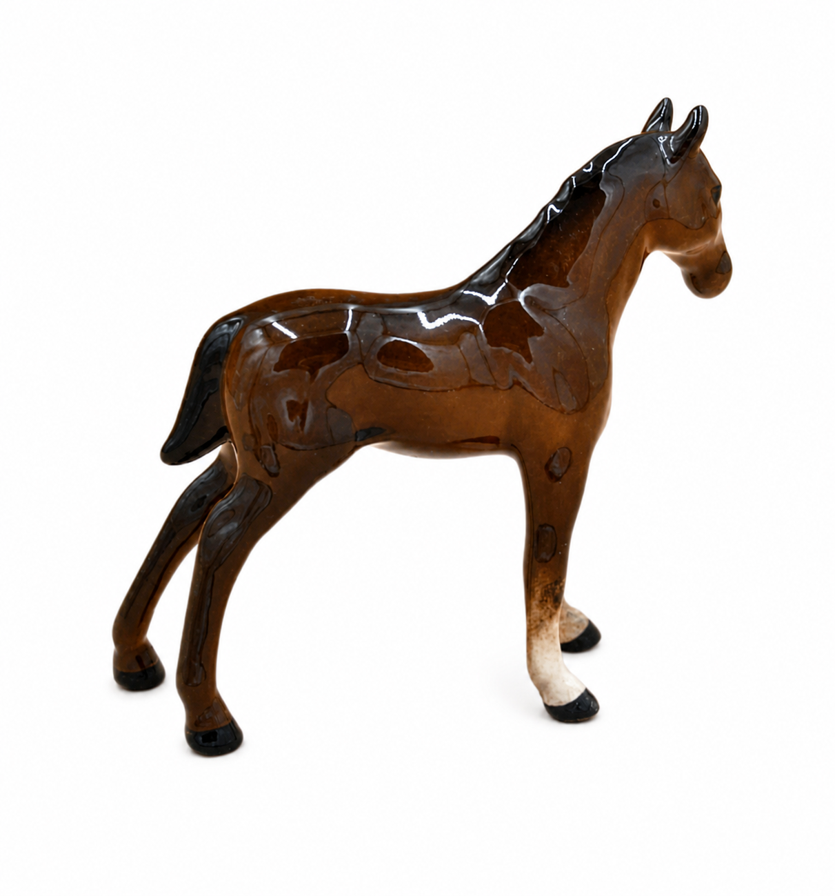 Vintage Beswick Horse Figurines JBH 30 Standing Foal & Beswick 915 Seated Foal – England