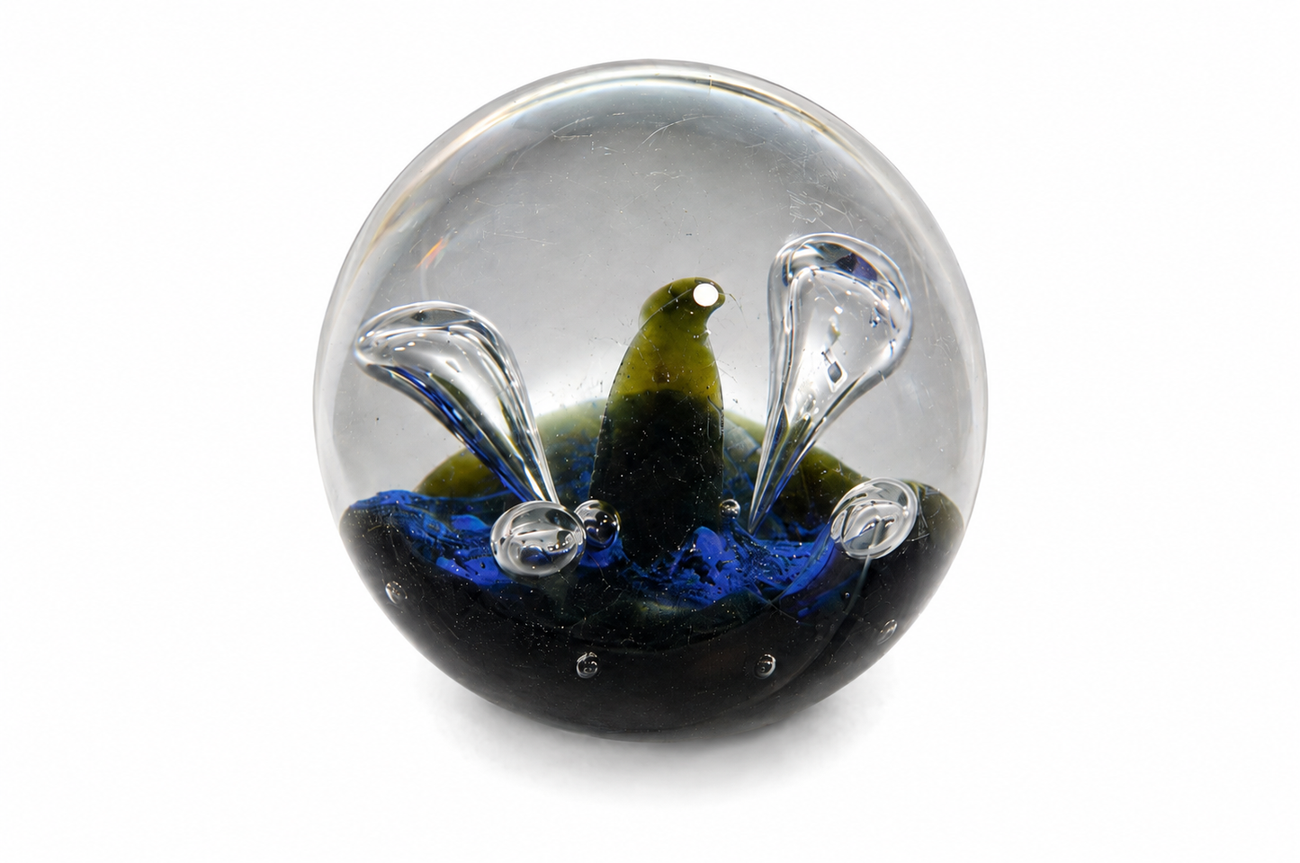 Caithness Dark Blue Glass Paperweight