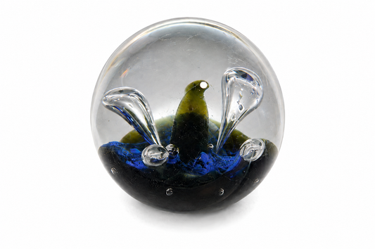 Caithness Dark Blue Glass Paperweight