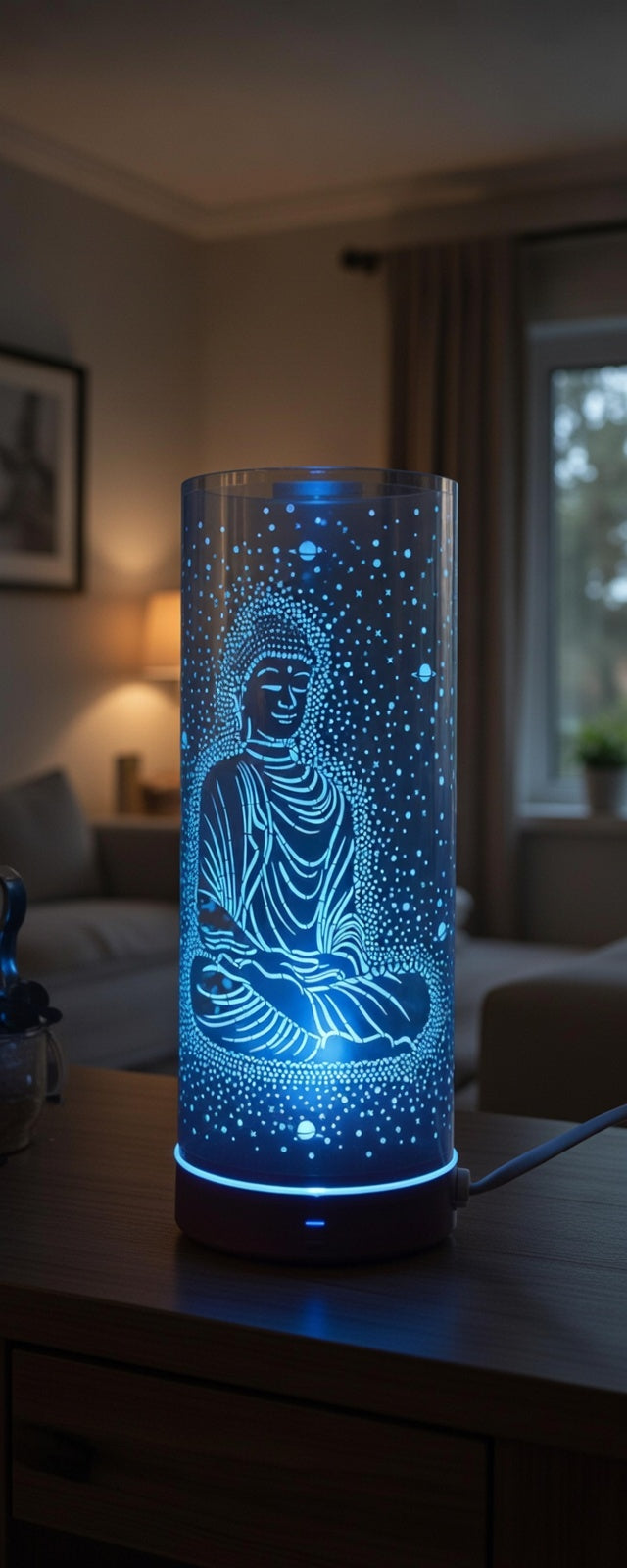 Colour Changing LED Aroma Lamp Buddha Design Wax Melt Oil Burner