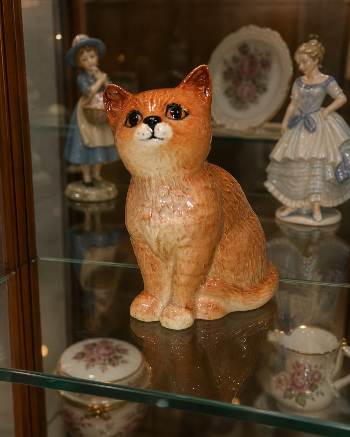 Vintage Beswick Persian Ginger Cat Figurine – England Ceramic Collectable