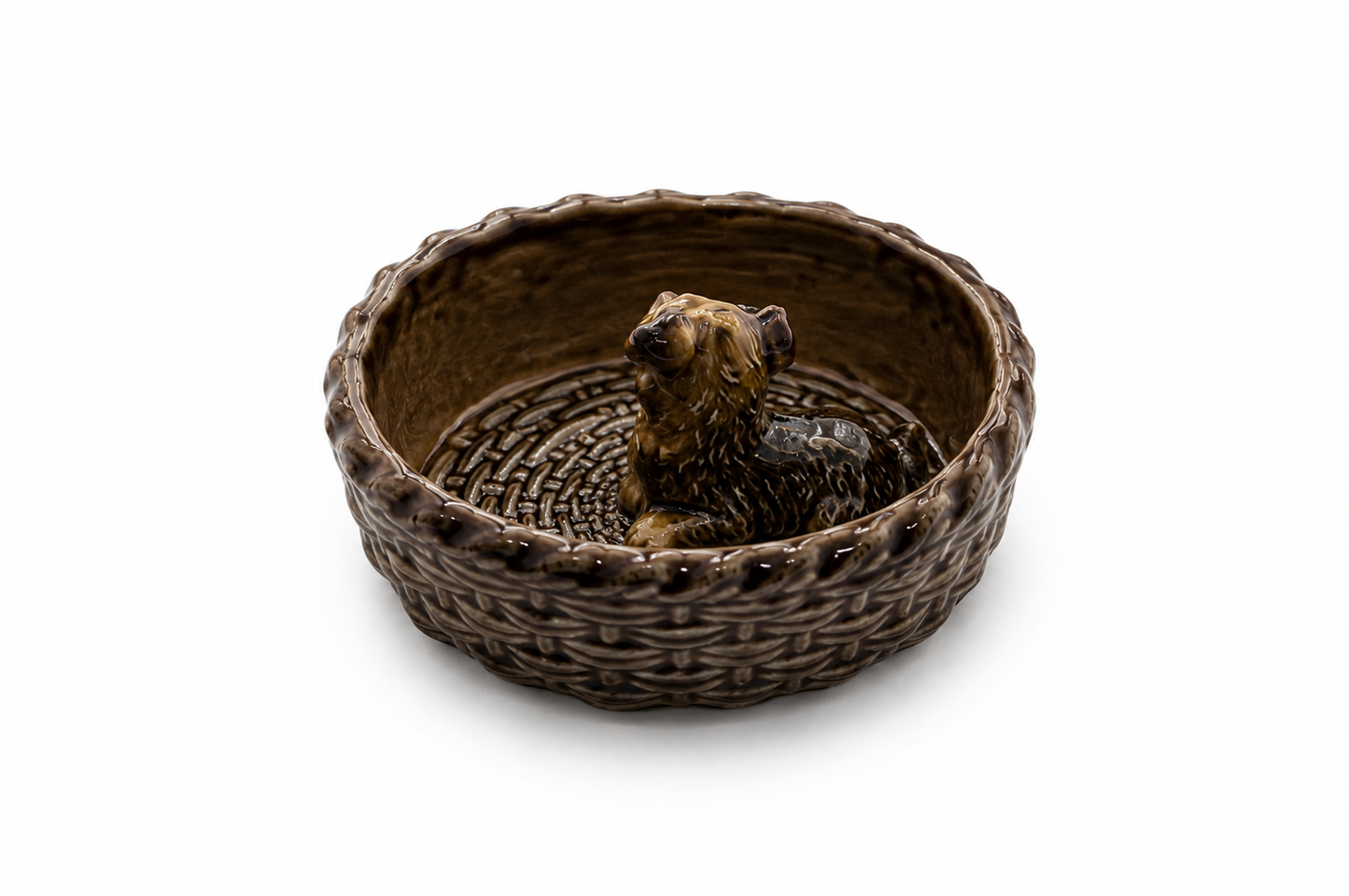 Wade England Trinket Dish with Dog Inset – Collectible Trinket Dish