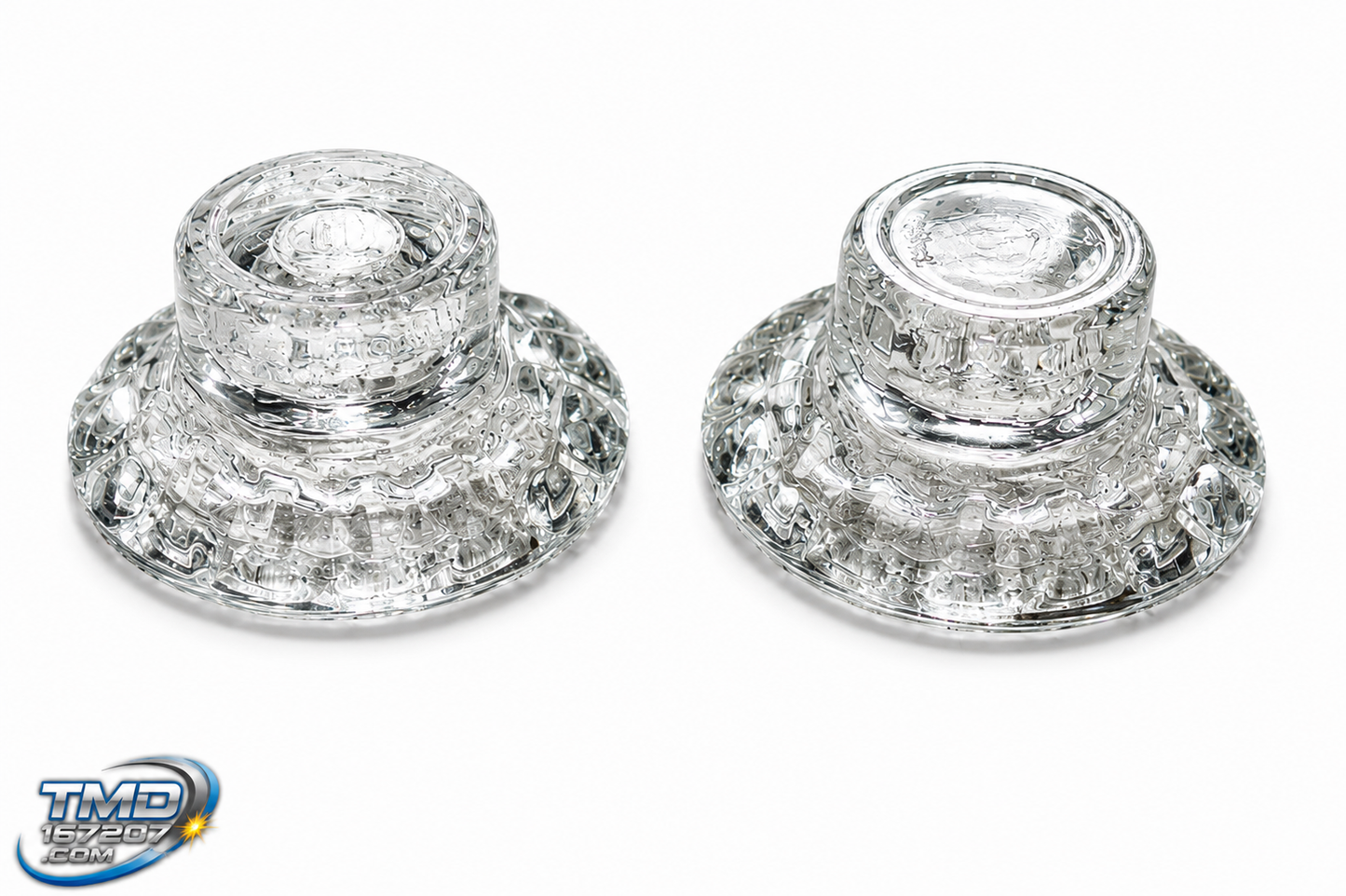 TWO CUT GLASS CANDLE HOLDERS