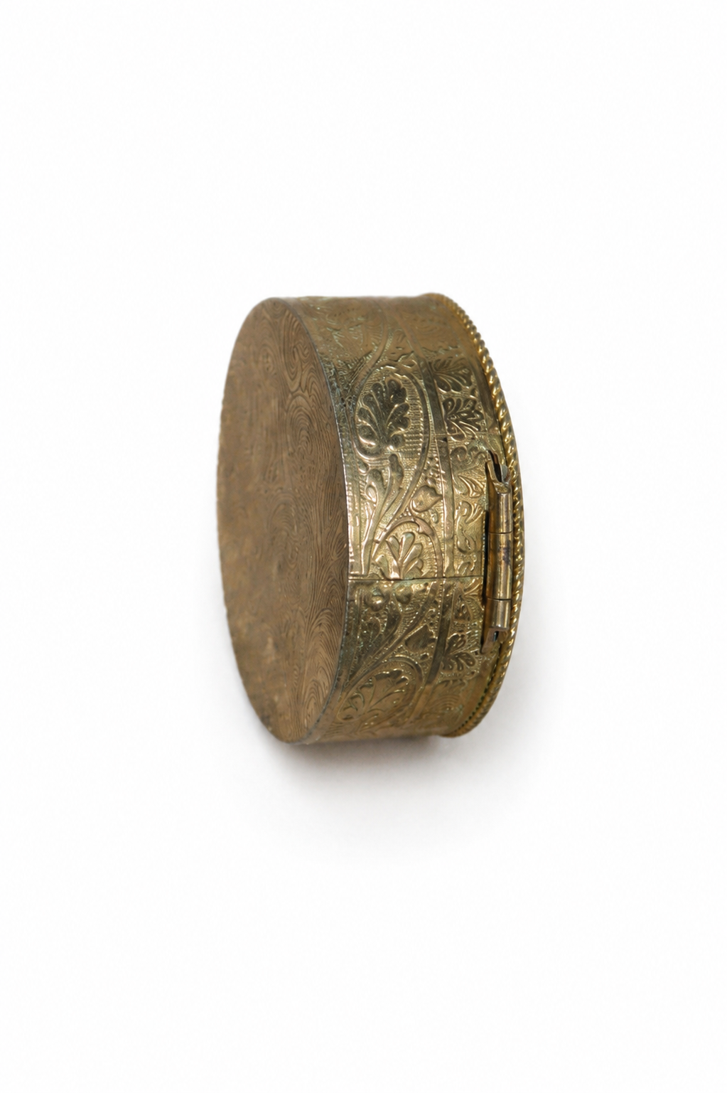 VINTAGE GREEN ONYX TOPPED PILL BOX