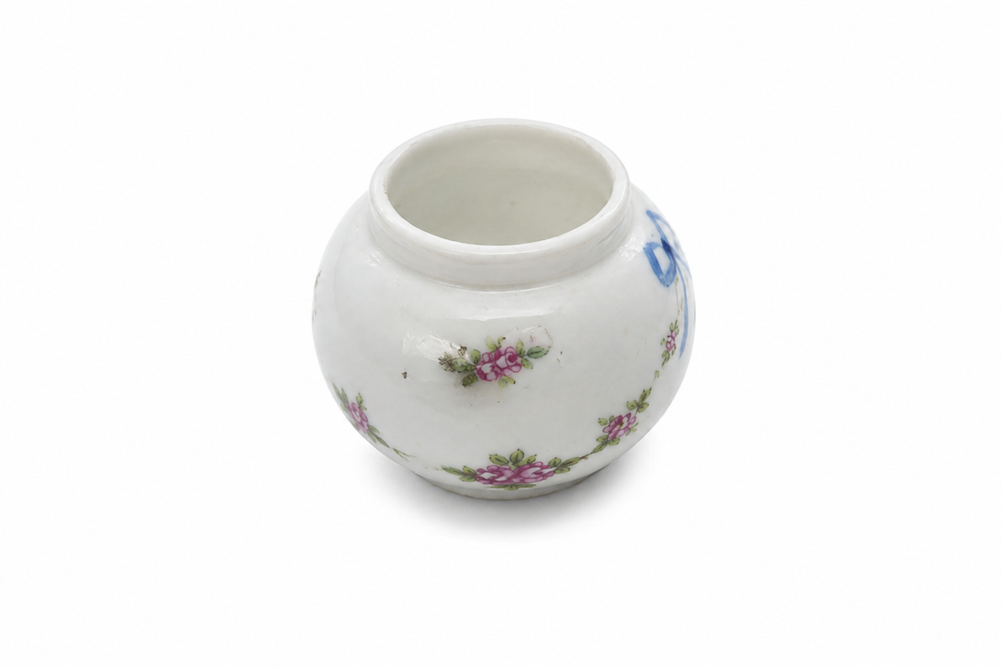 Pretty Floral Trinket Pot (No Lid) Blue Ribbon Pattern