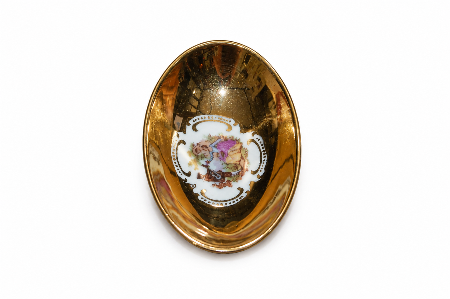 Vintage JWK Bavaria Fragonard Courting Couple Trinket Dish