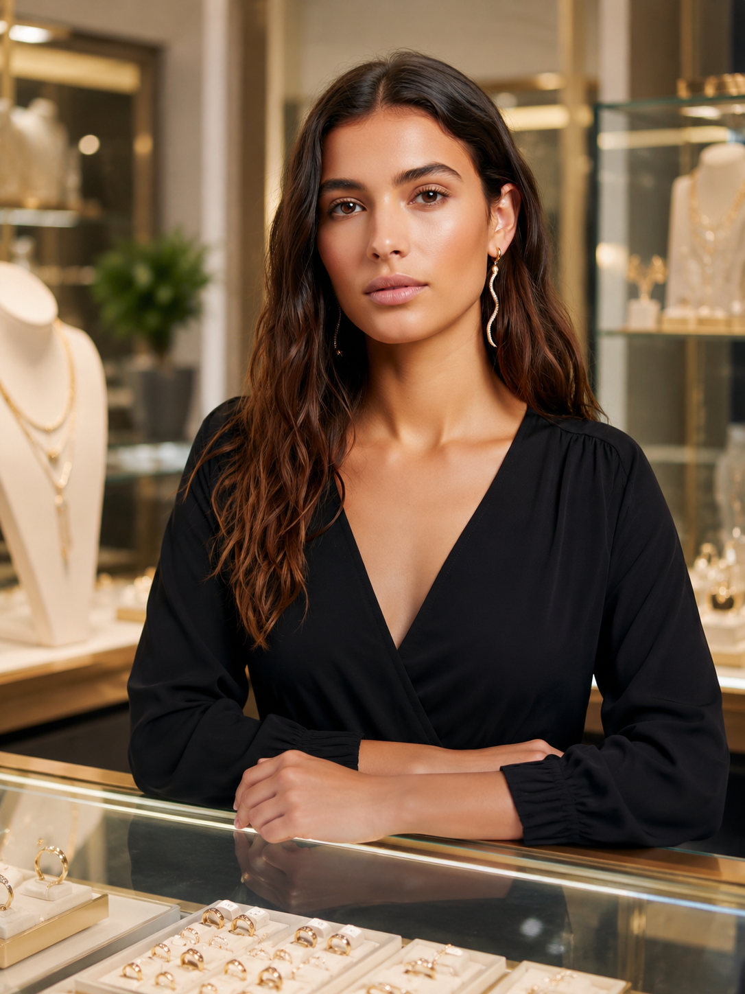 Topshop Freedom Gold Tone Snake Earrings – Sparkly Statement Jewellery