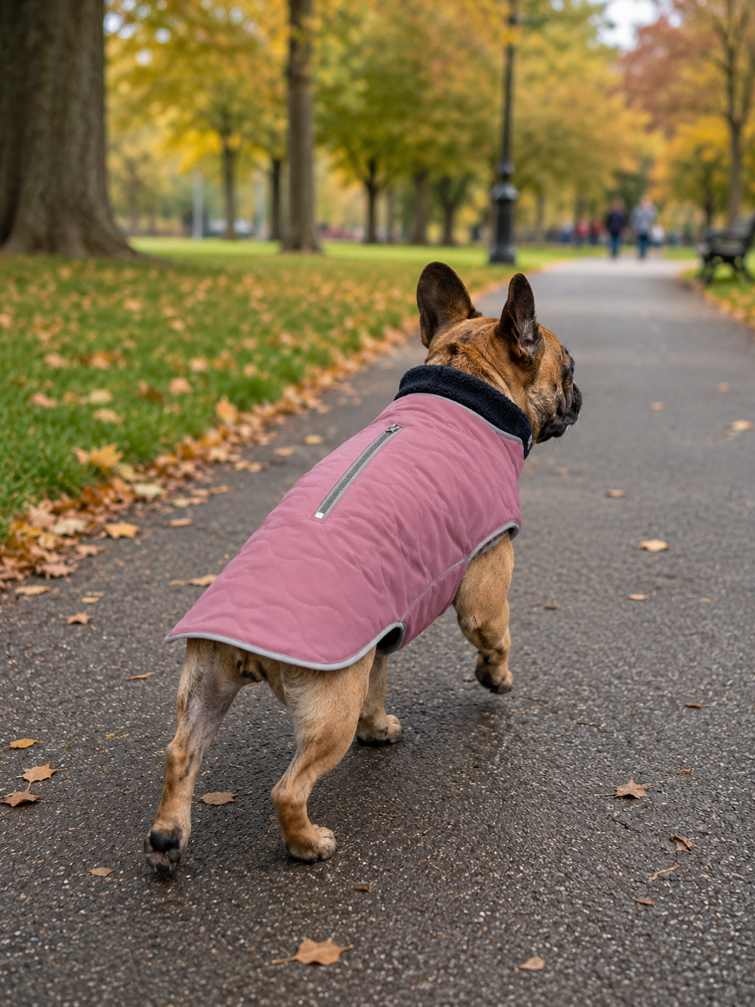 Morezi Dog Coat Winter Water Resistant Reflective Harness Hole Pink Large