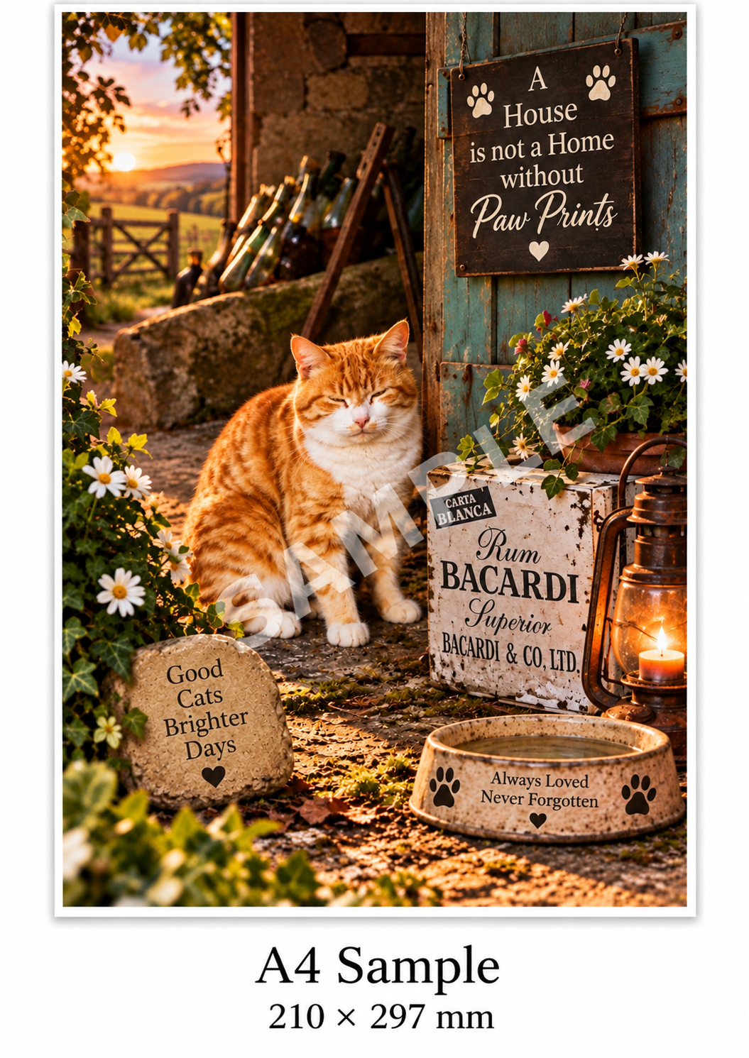 Good Cats Brighter Days – Ginger Cat Printable Wall Art – Digital Download