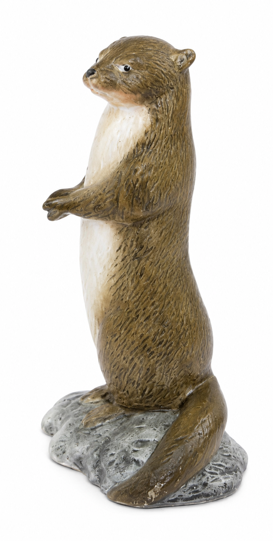 Standing Otter Figurine on Tree Stump Base