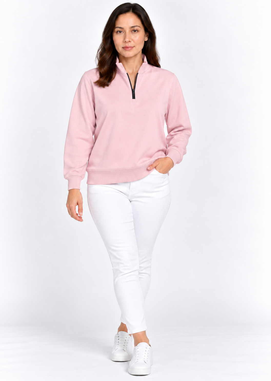 Fangjin Women's 1/4 Zip Sweatshirt – Pink – Size Small