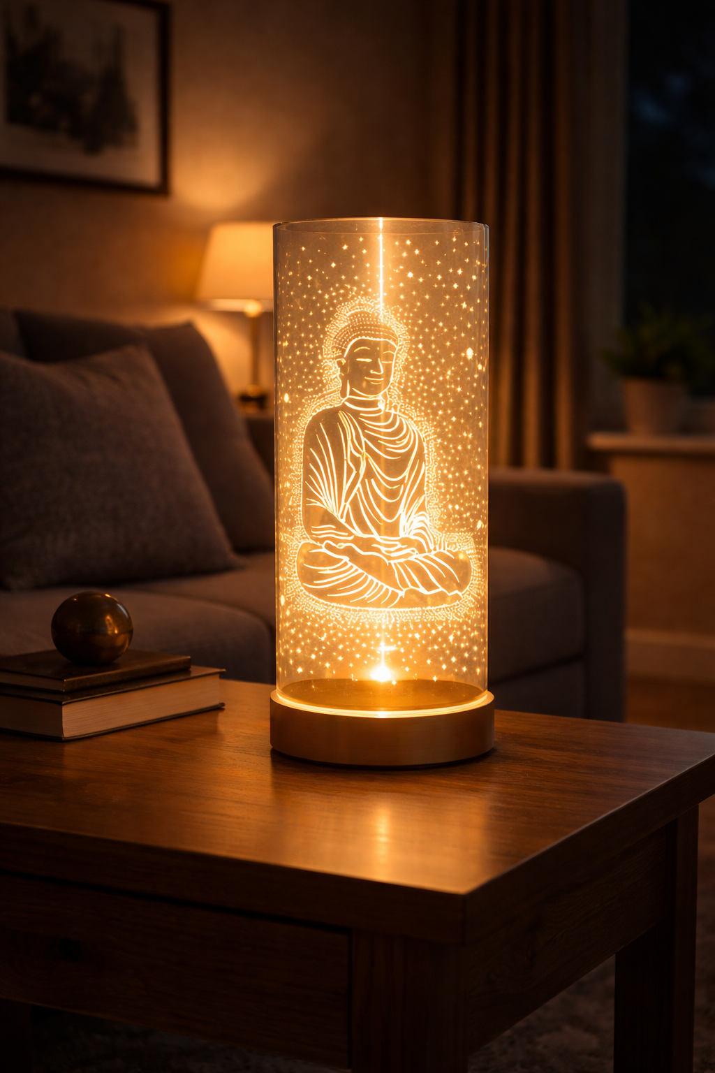Colour Changing LED Aroma Lamp Buddha Design Wax Melt Oil Burner