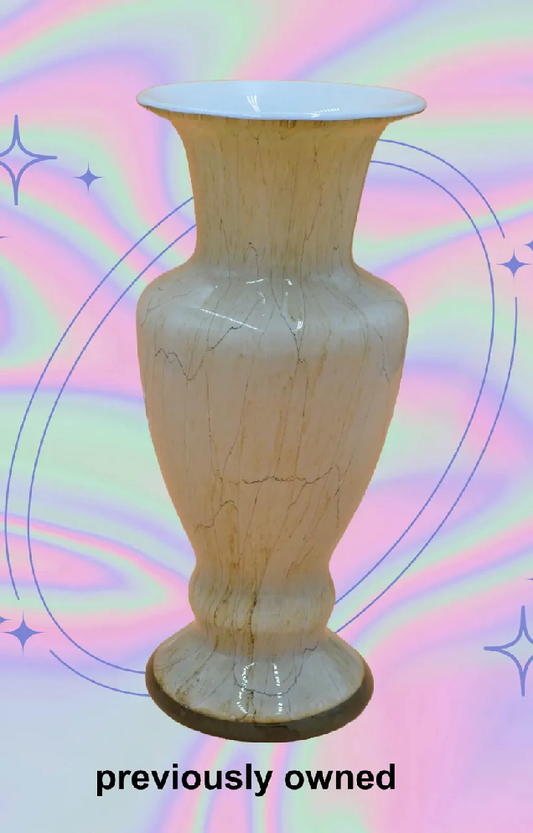 Tall Cream Art Glass Vase – Baluster Shape - TMD167207