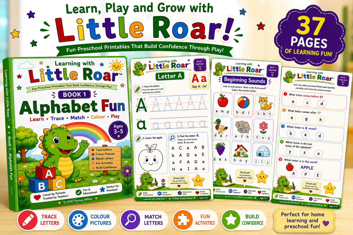 Learning with Little Roar™ Book 1: Alphabet Fun (Digital PDF)