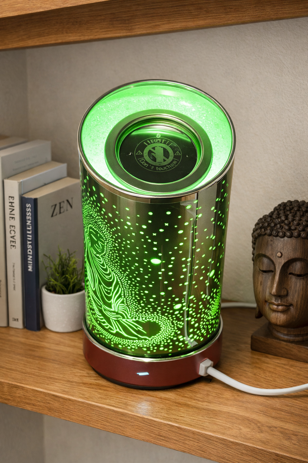 Colour Changing LED Aroma Lamp Buddha Design Wax Melt Oil Burner
