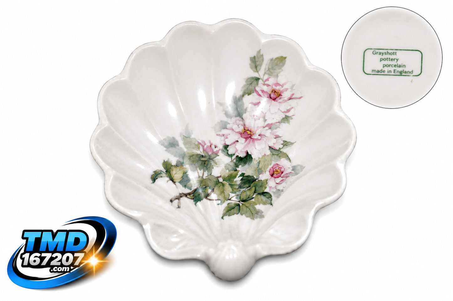 Grayshott Pottery Floral Shell Shaped Trinket Dish