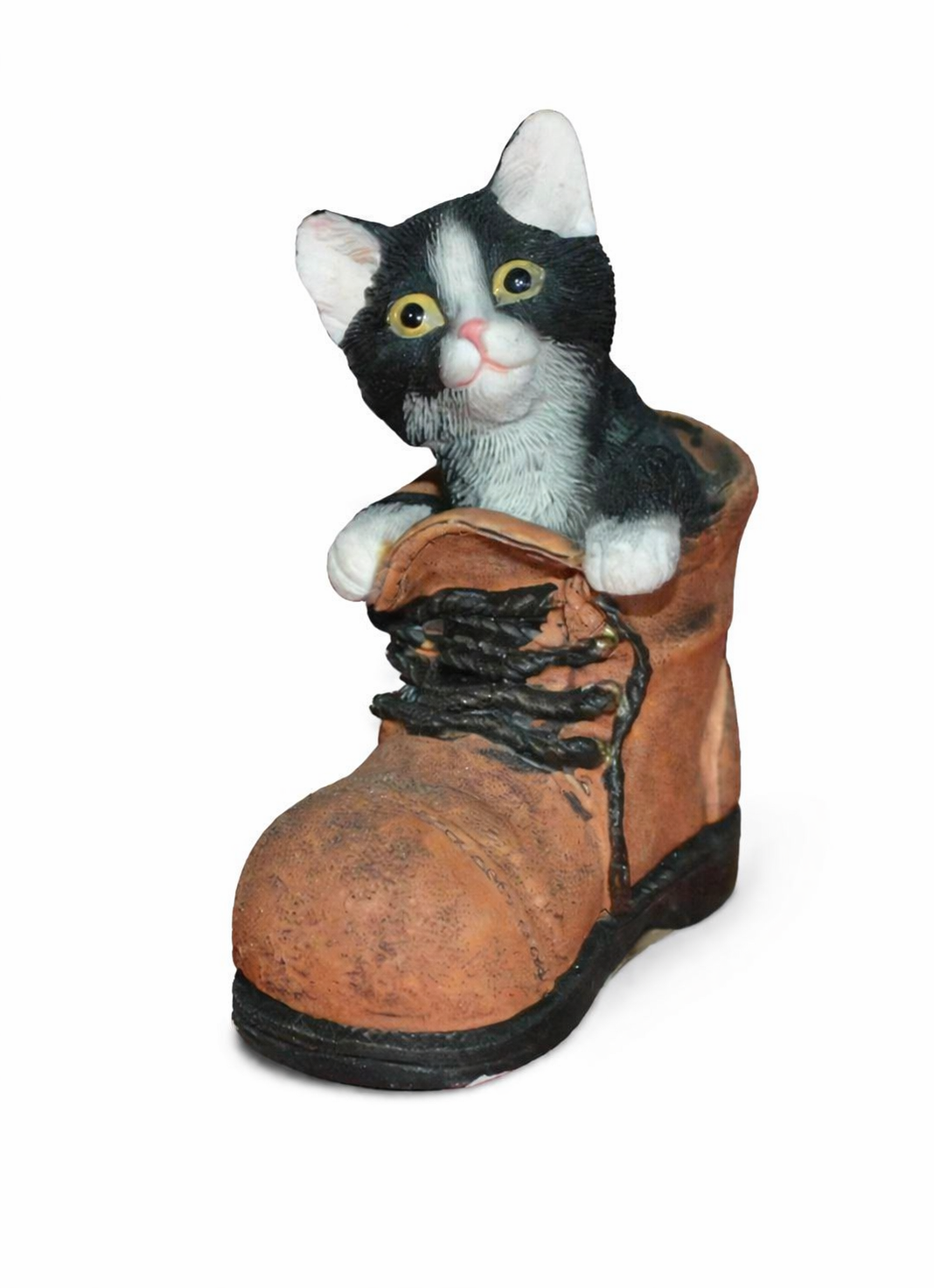 Elgate Black and White Cat in a Boot Figurine