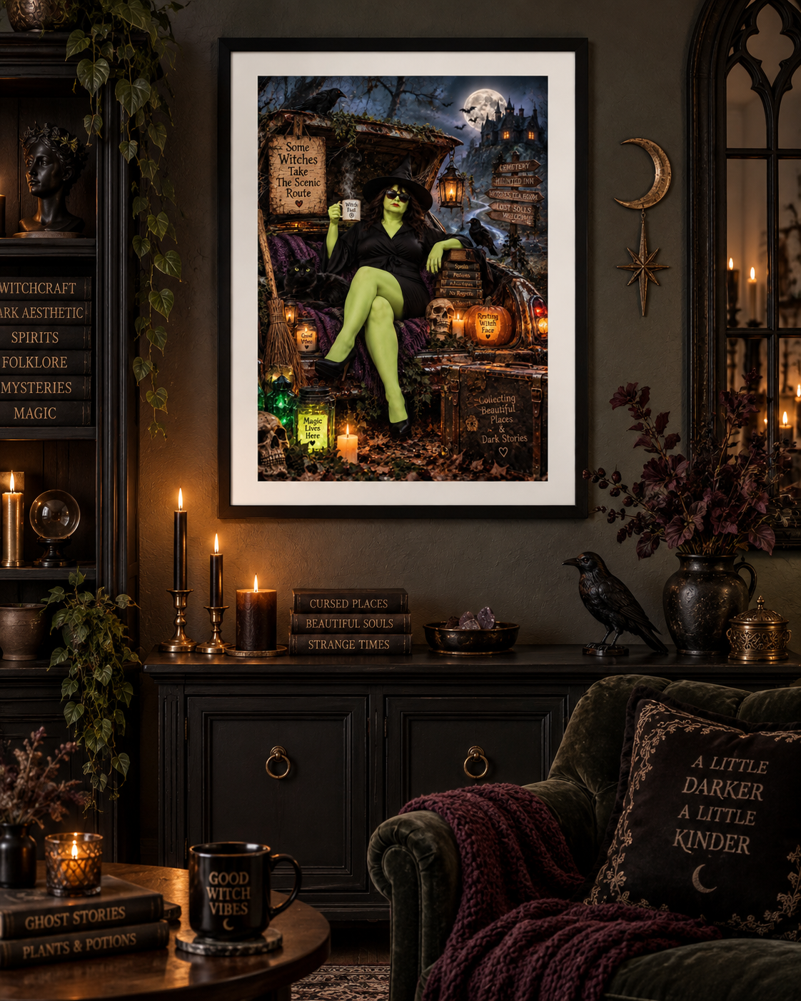 Some Witches Take the Scenic Route – Funny Witch Wall Art – Digital Download