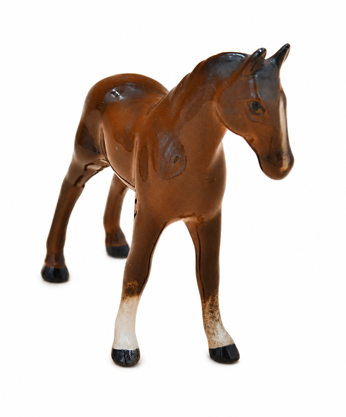 Vintage Beswick Horse Figurines JBH 30 Standing Foal & Beswick 915 Seated Foal – England