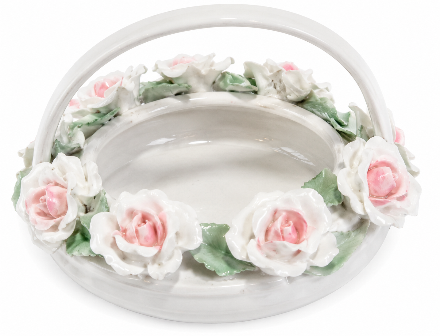Pink Rose Decorative Basket Bowl Vase Set of 4