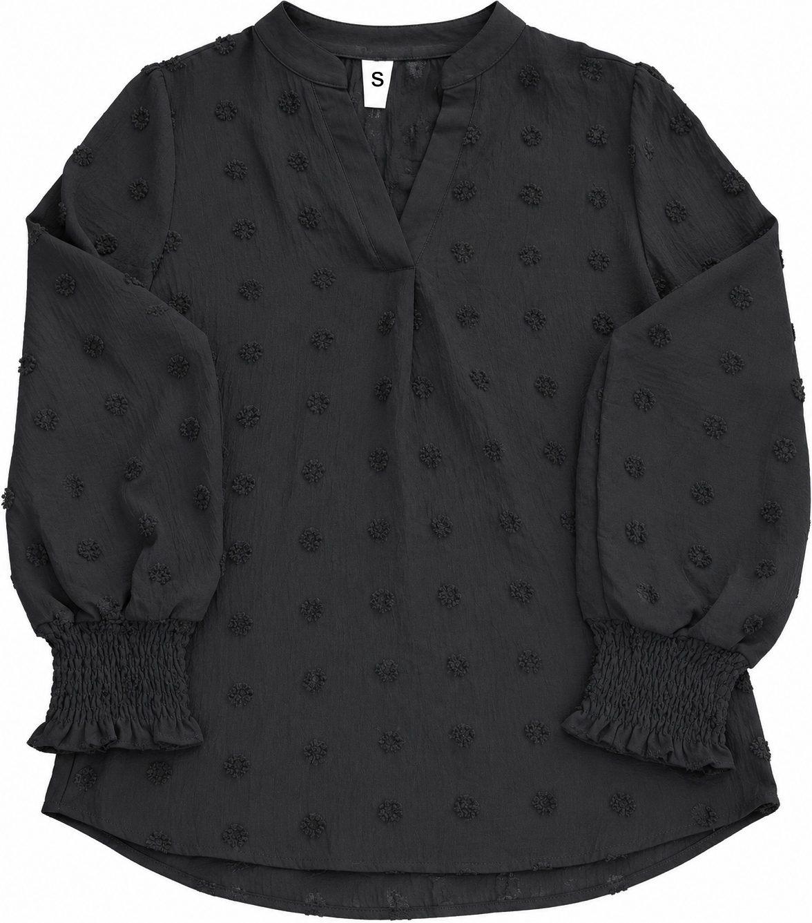 Blooming Jelly Women's Black Textured Long Sleeve Top – Size Small