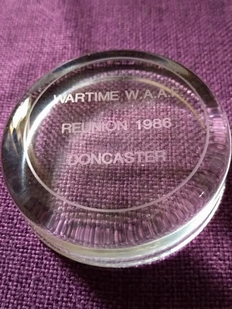 Wartime WAAF Reunion 1986 Doncaster Glass Paperweight Collectible
