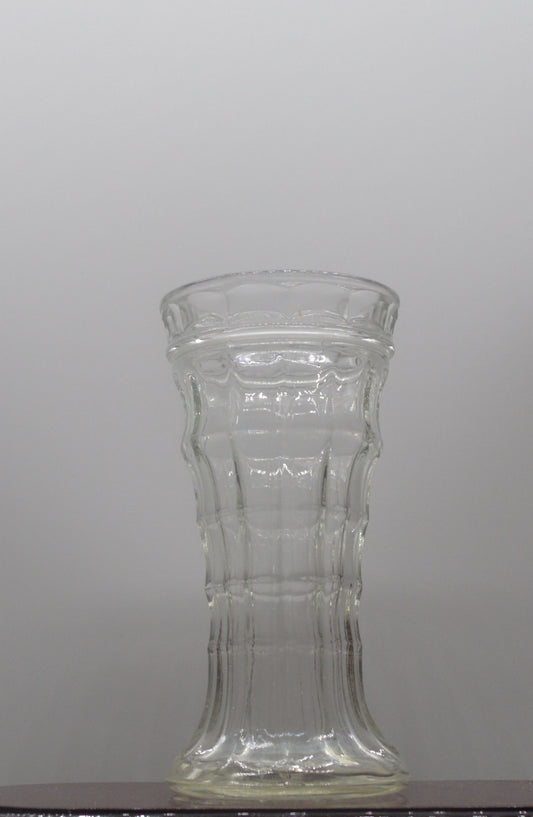 Vintage Pressed Glass Vase – Rare Rectangular Pattern, 6¼”