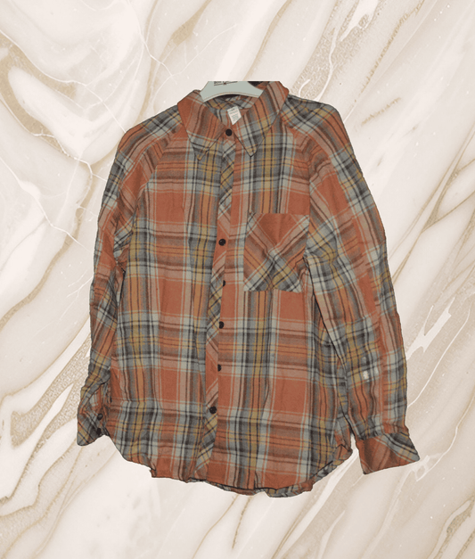 Blooming Jelly Ladies Checked Shirt - Orange, - TMD167207