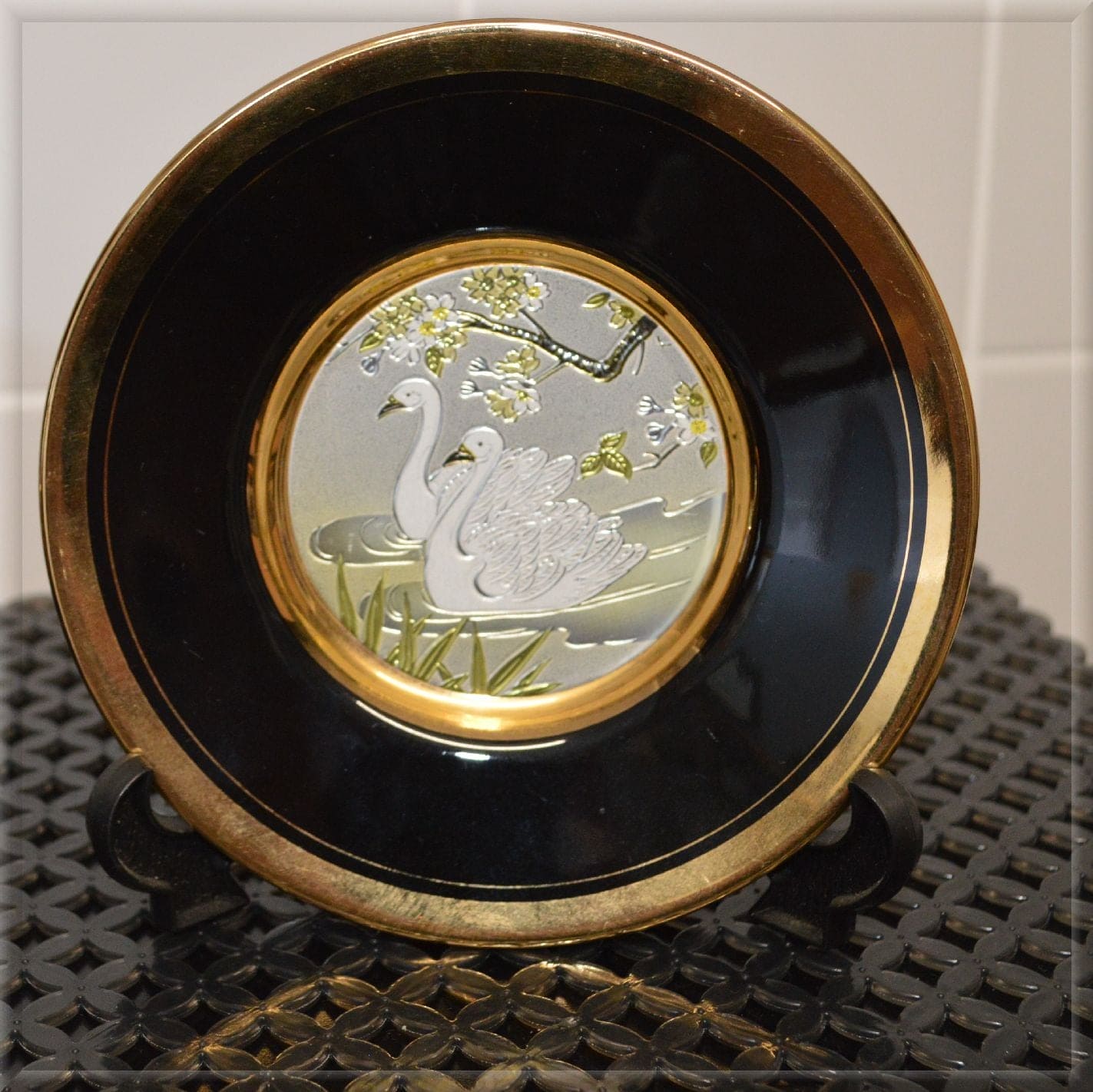 Two Chokin Plates – Swan and Flower Designs - TMD167207
