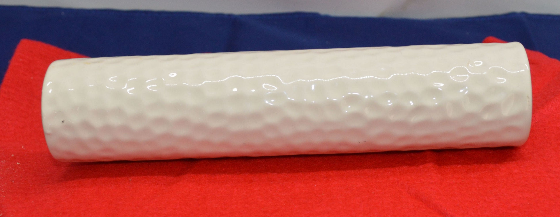 White Cylindrical Vase – Hammered Design - TMD167207