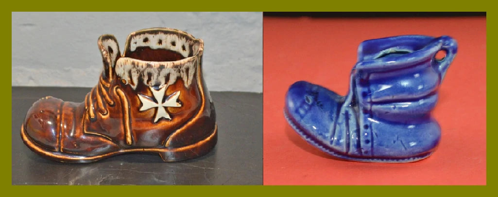 Ornamental Blue & Brown Boot Duo £7.50 FREE UK POSTAGE - TMD167207