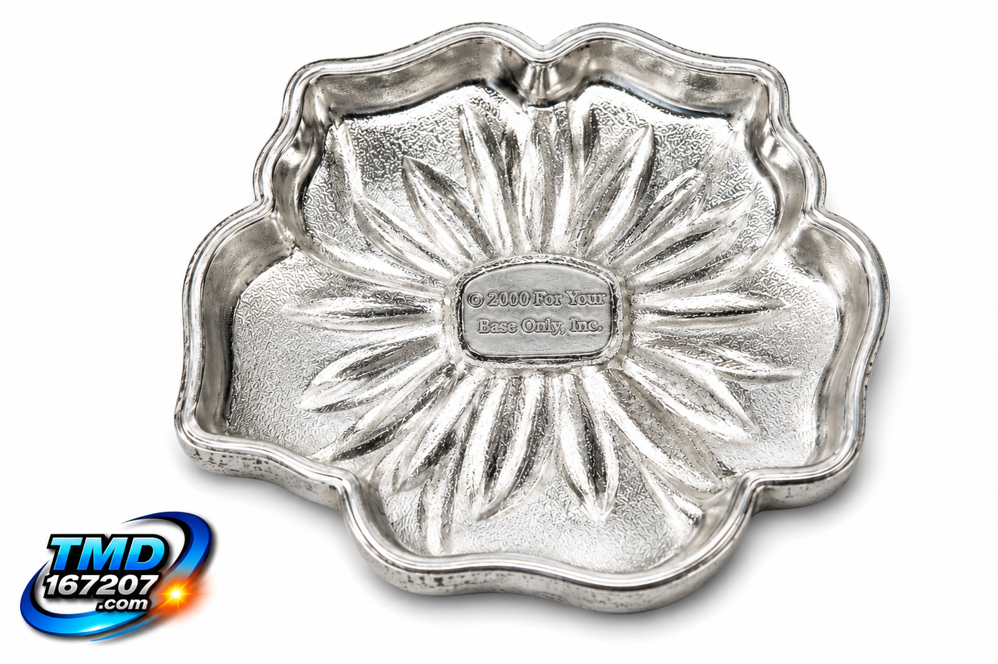Silver Tone Flower Trinket Box