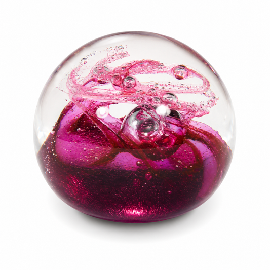 Caithness Red Spiral Bubble Paperweight – Glass Collectible
