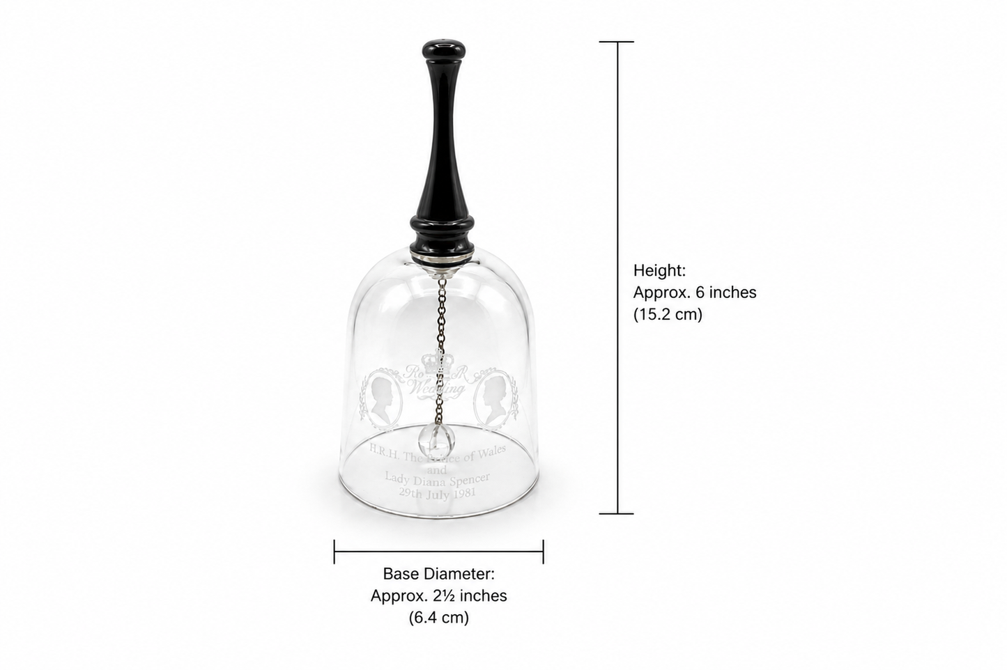 1981 Royal Wedding Glass Bell – Charles & Diana Collectible