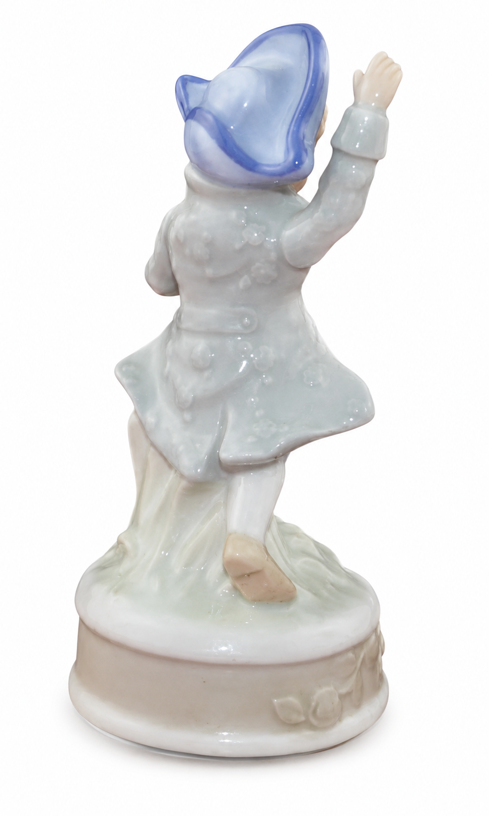Decorative Musical Figurine Boy Sitting On Tree Stump