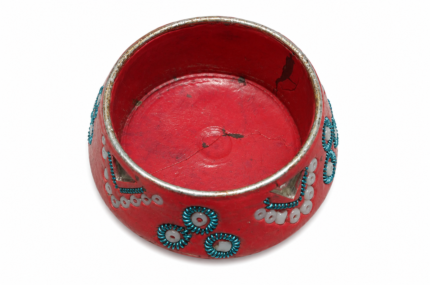 Pink Beaded Lidded Trinket Pot Decorative Box